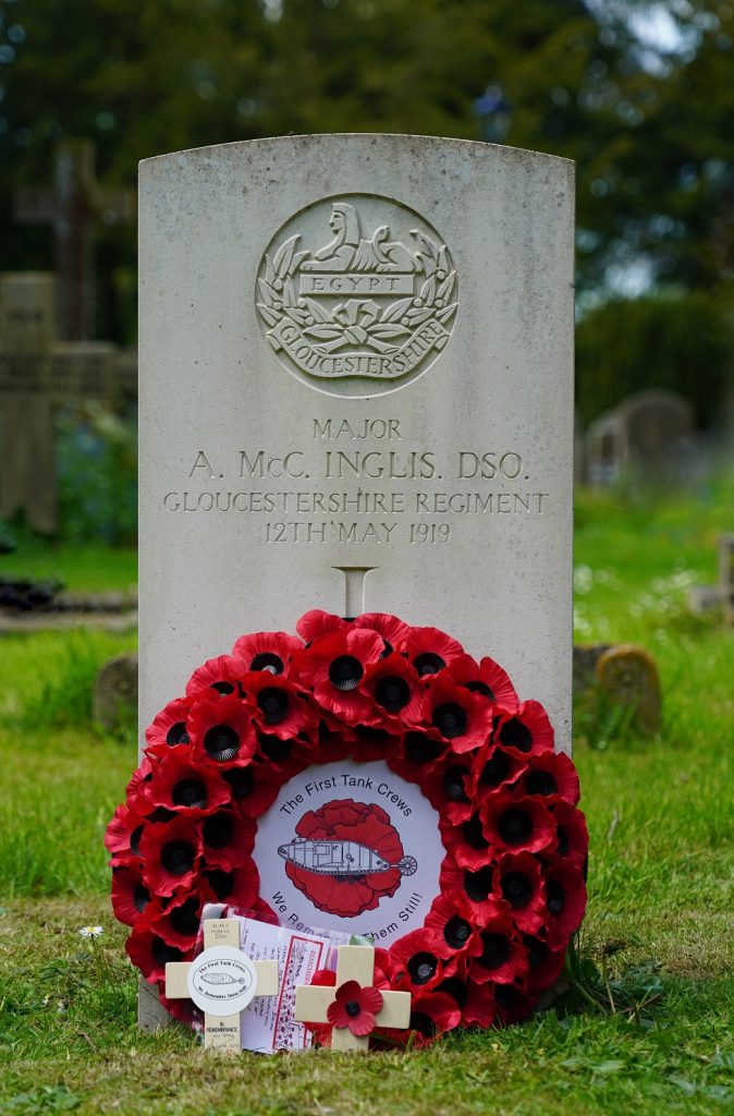 Prestbury headstone & wreath Cheltenham Remembers