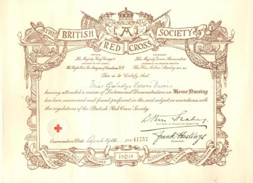 Red Cross Certificate - Home Nursing